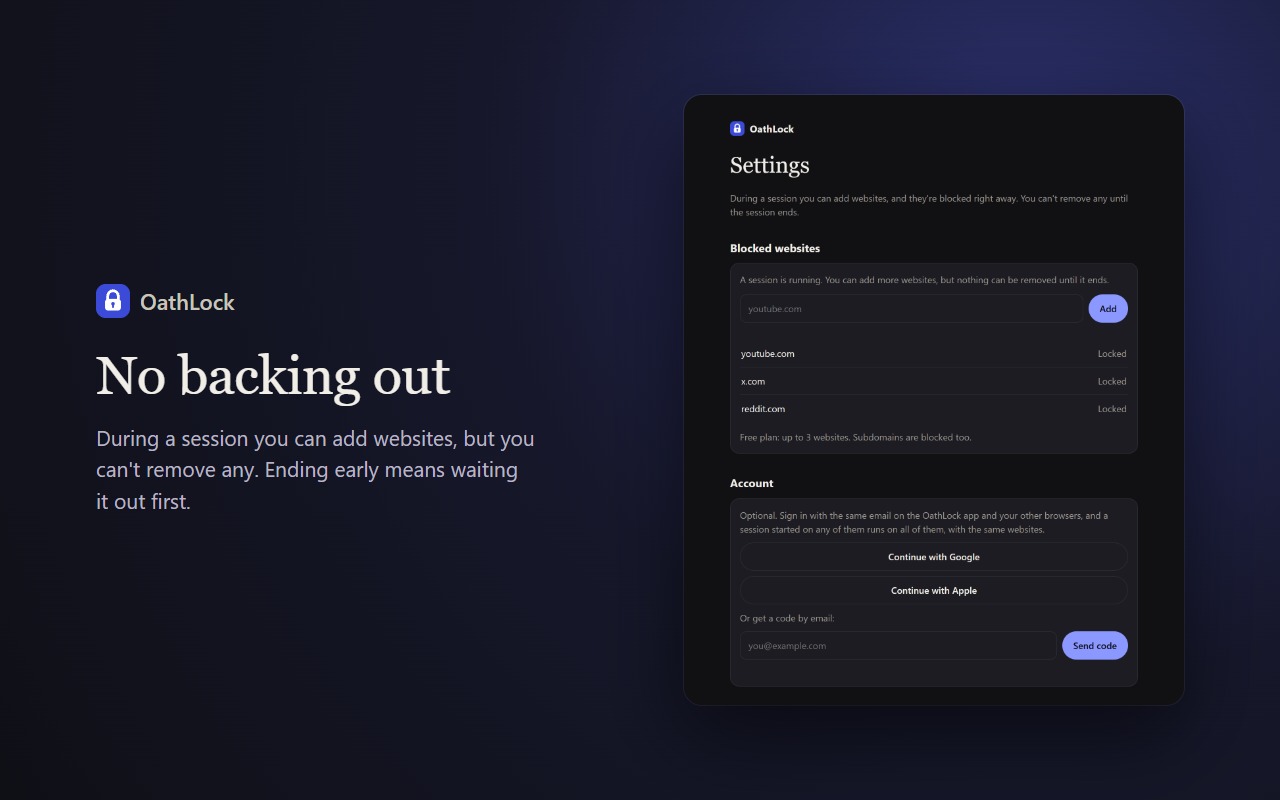 Settings locked during a session