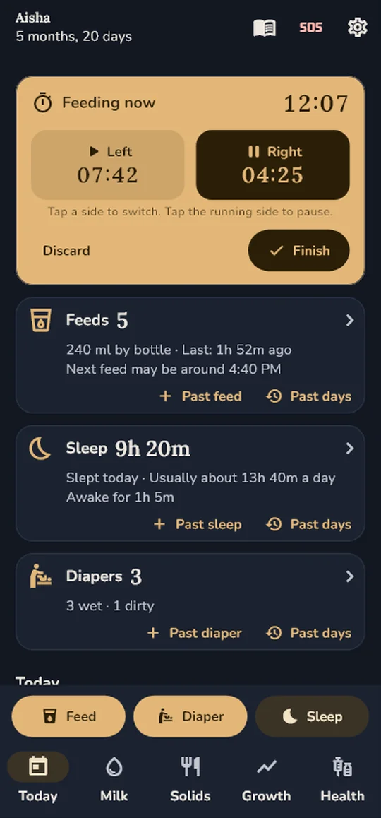 Timer in dark mode